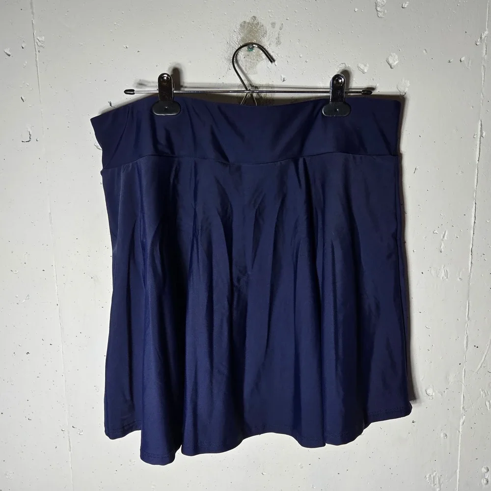 Ella Mae Adele Blue Swim Top Skort Set Plus 1X UPF NWT Skirt Pool Beach Modest